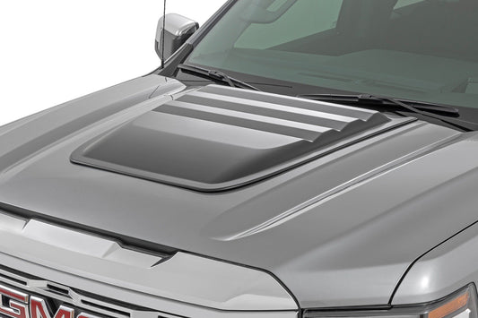 Rough Country Hood Scoop | GAZ Summit White | GMC Sierra 1500 2WD/4WD (2019-2026)