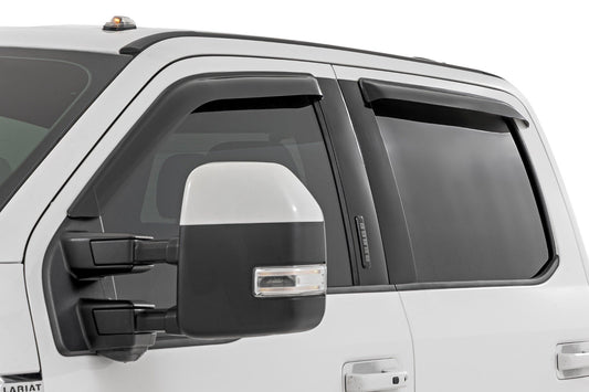 Rough Country Side Window Deflectors | Tape On Rain Guard | Ford F-150 (17-25)/F-250 (15-26)