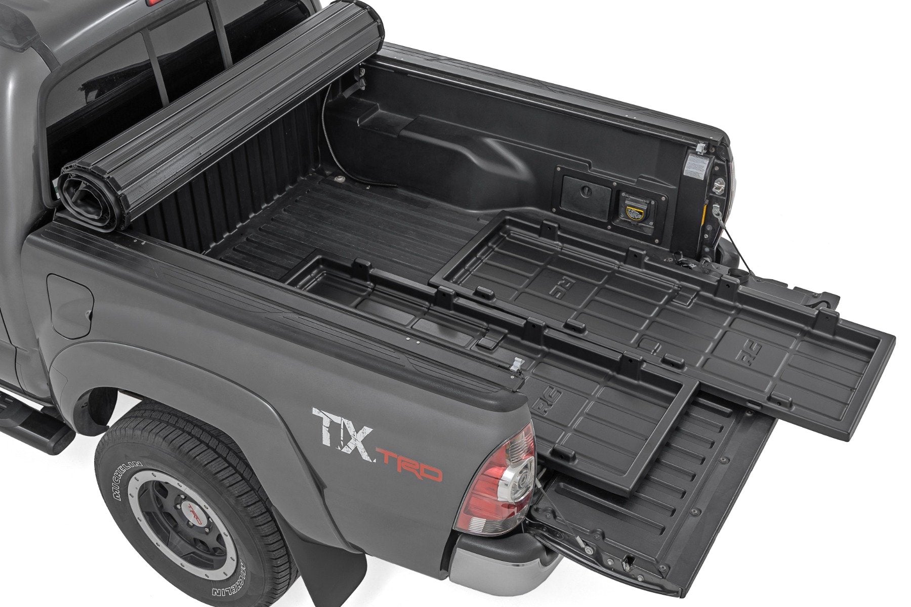 Rough Country Truck Bed Cargo Storage Tray | Mid-Size Bed Storage Tray | Easy Access