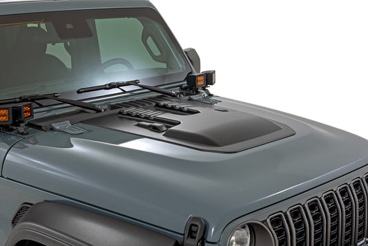 Rough Country Hood Scoop | PX8 Black | Jeep Gladiator JT/Wrangler JL 4WD (2018-2026)