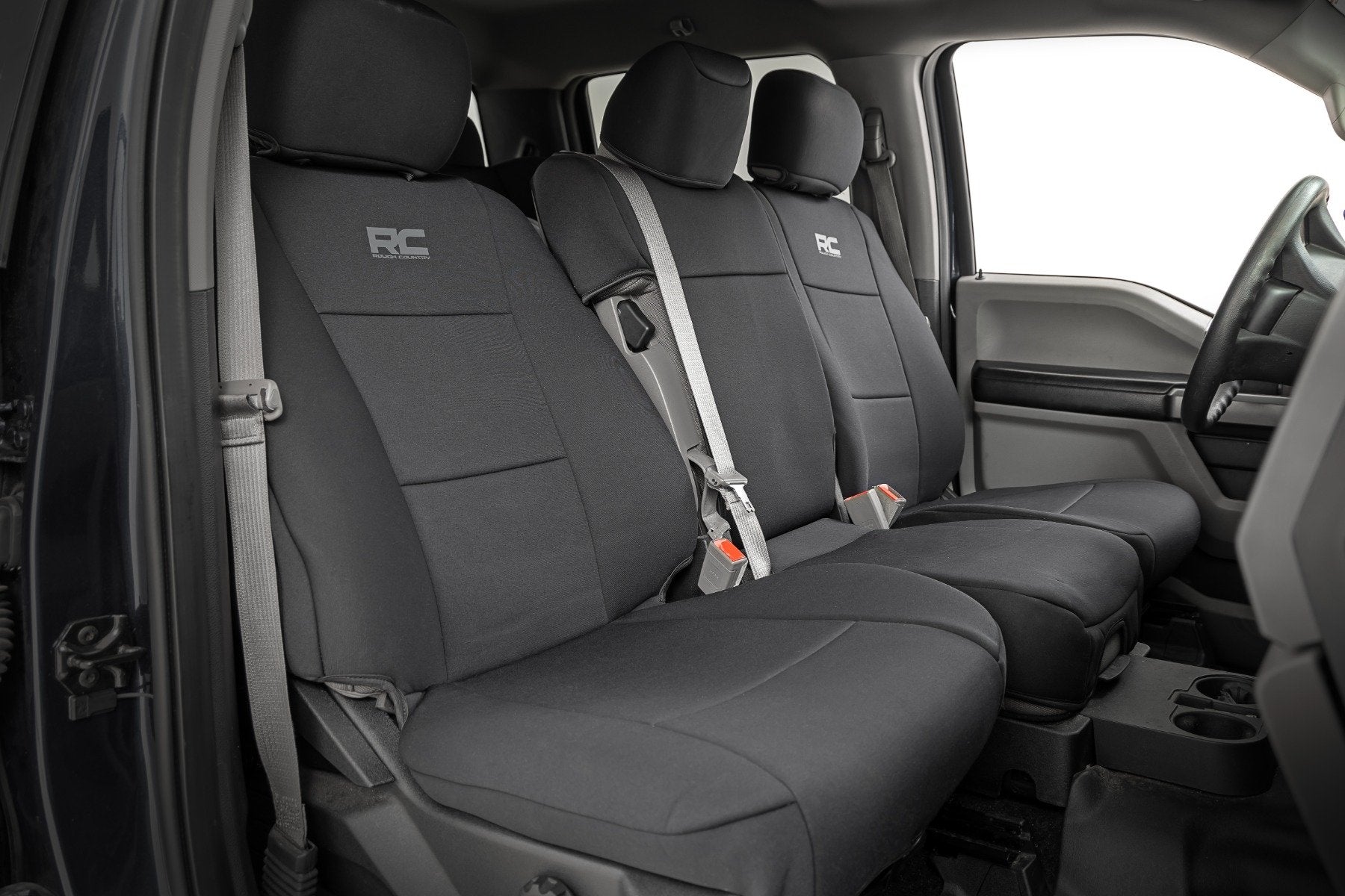 Rough Country Seat Covers | FR Bench and RR Bench | Ford F-150/Lightning/F-250/F-350  (15-26)