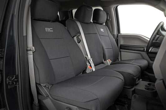 Rough Country Seat Covers | FR Bench and RR Bench | Ford F-150/Lightning/F-250/F-350  (15-26)