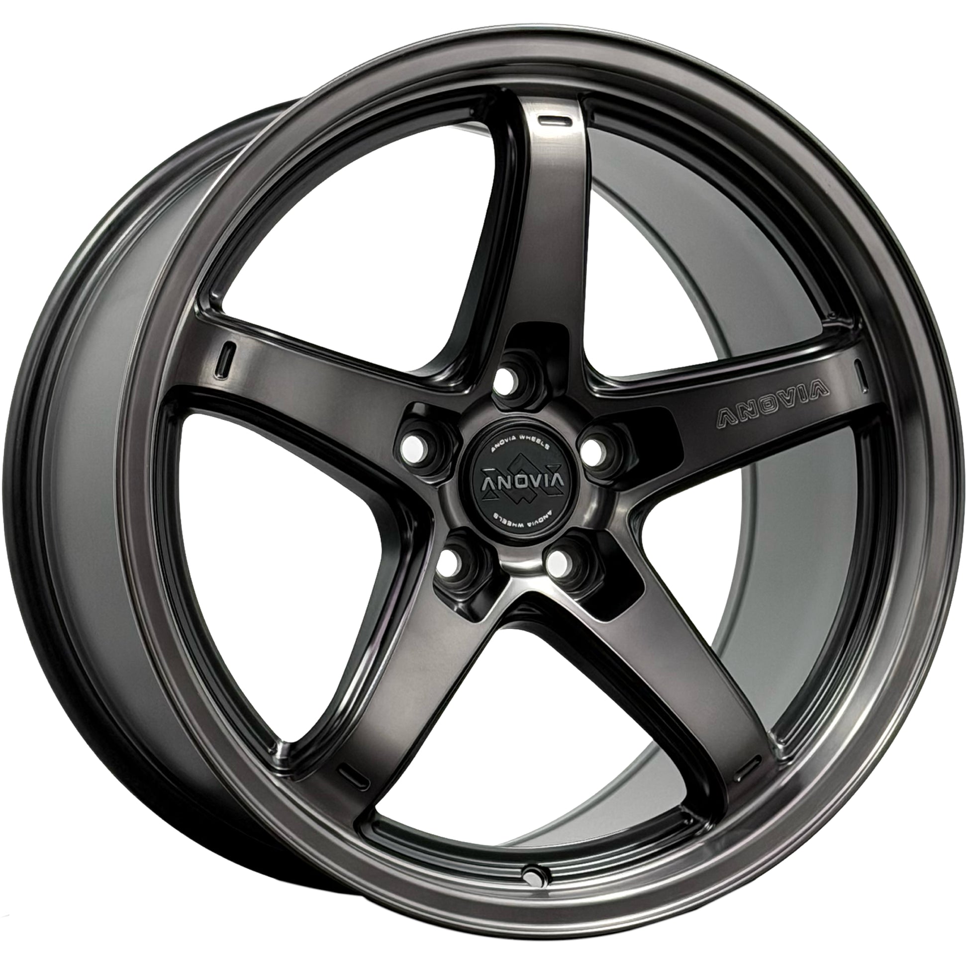 Anovia AN-5S Custom Wheel Black Machined Dark Tint