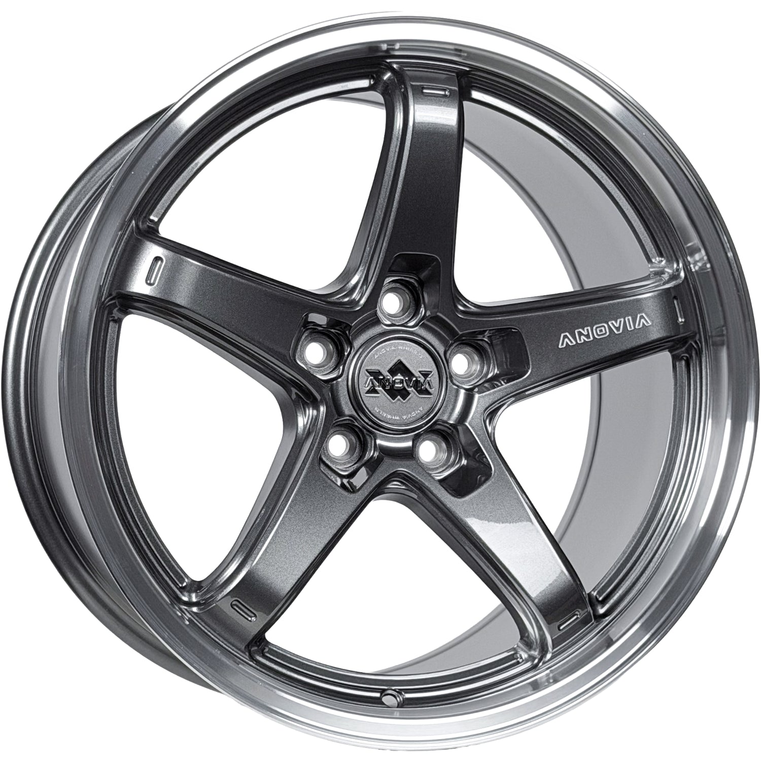 Anovia AN-5S Custom Wheel Gloss Gunmetal Machined Lip
