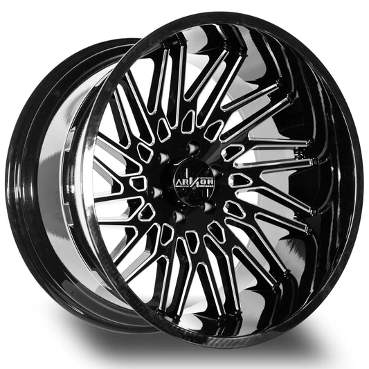ARKON OFFROAD ALEXANDER 22X12 6X5.5 -51 108 GLOSS BLACK W/ MILLED EDGES DIRECTIONAL