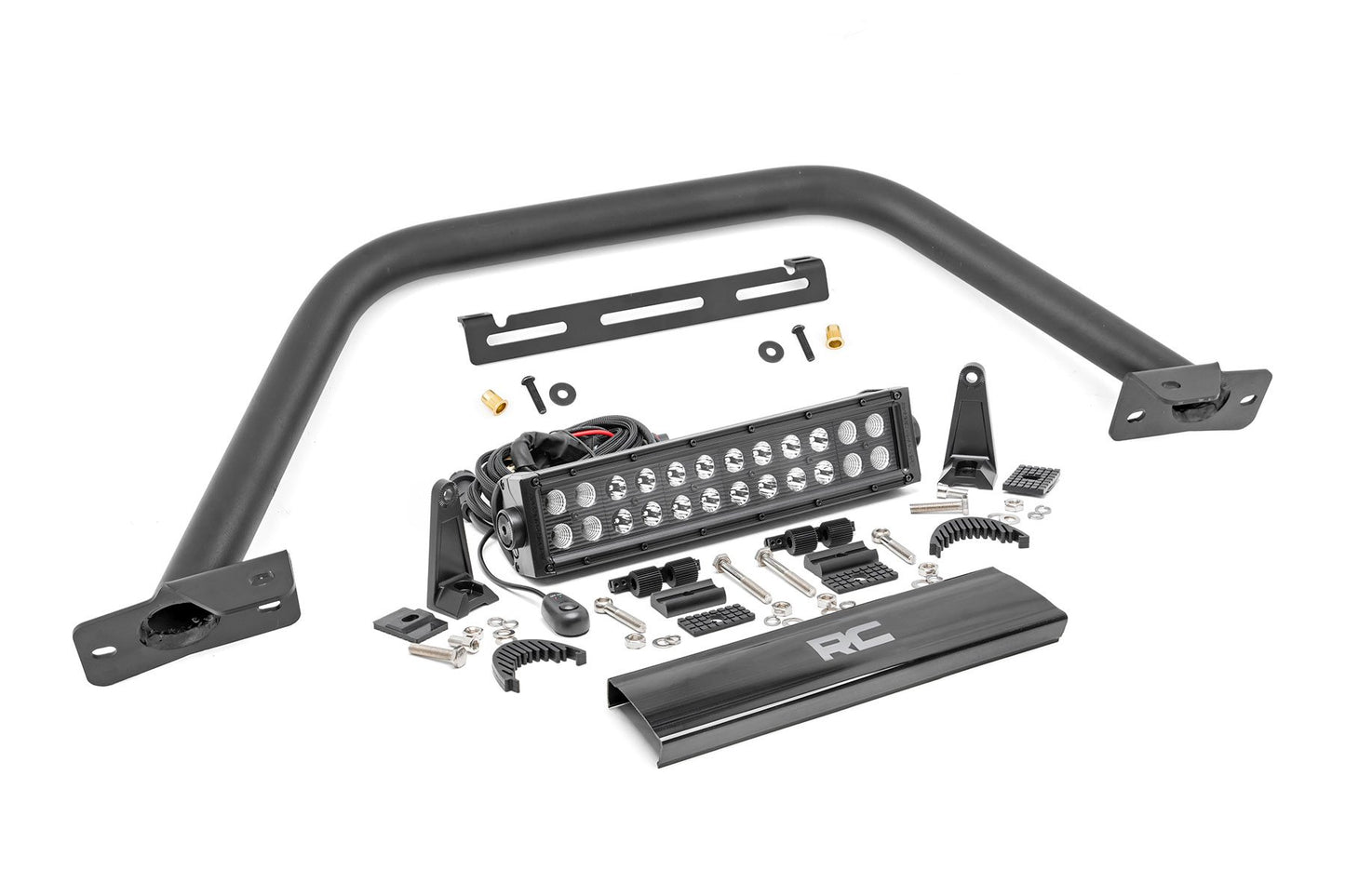 Rough Country Safari Bar | 12" LED Light Bar | Black | Dual Row | OE Modular Steel | Ford Bronco (21-25)
