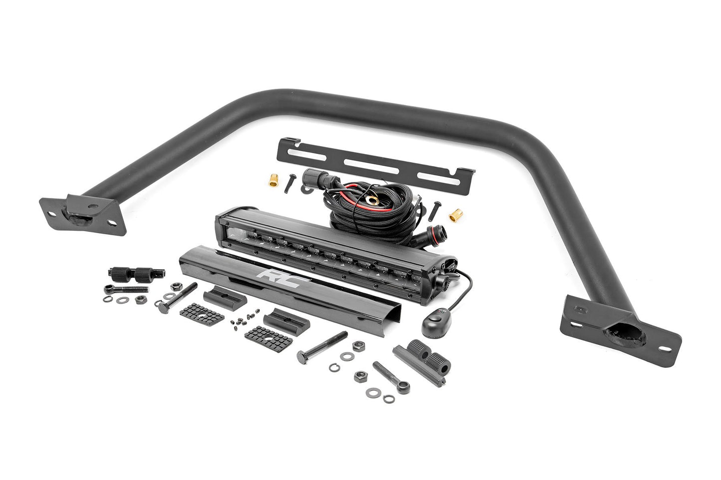 Rough Country Safari Bar | 12" LED Light Bar | Black | Single Row | OE Modular Steel | Ford Bronco (21-25)