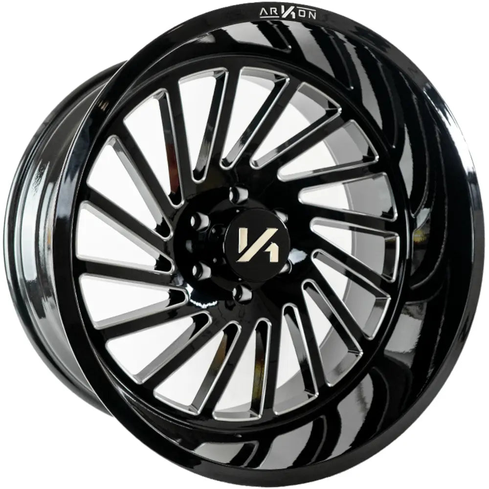 ARKON OFFROAD CAESAR 22X12 8X170 -51 125.5 GLOSS BLACK W/ MILLED EDGES DIRECTIONAL
