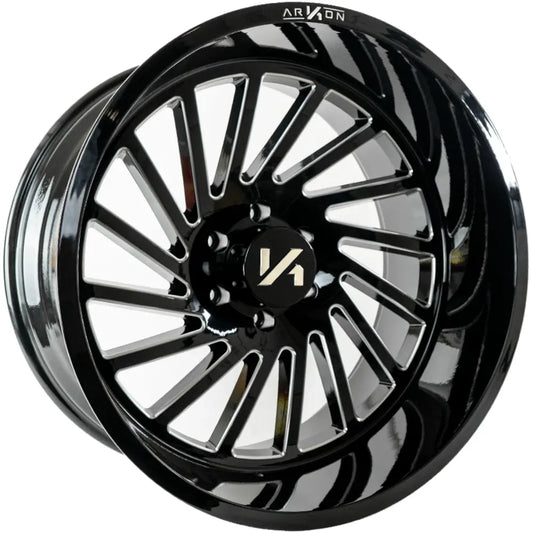 ARKON OFFROAD CAESAR 20X10 8X170 -25 125.5 GLOSS BLACK W/ MILLED EDGES DIRECTIONAL