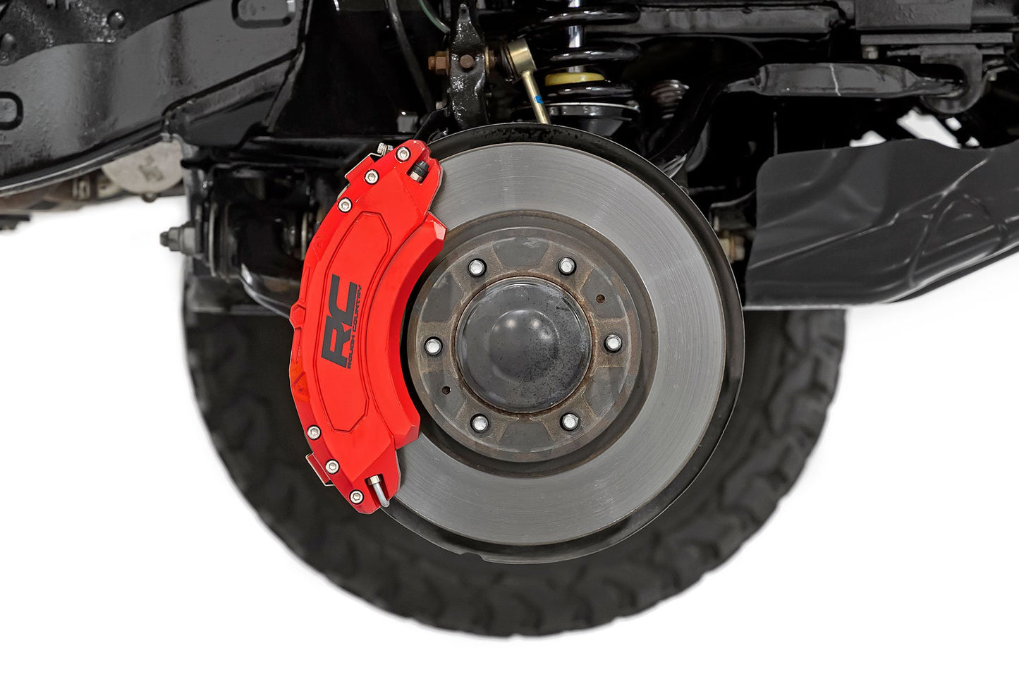 Rough Country Caliper Covers | Rear | Red | Elec Brakes | Ford Expedition/F-150/Raptor