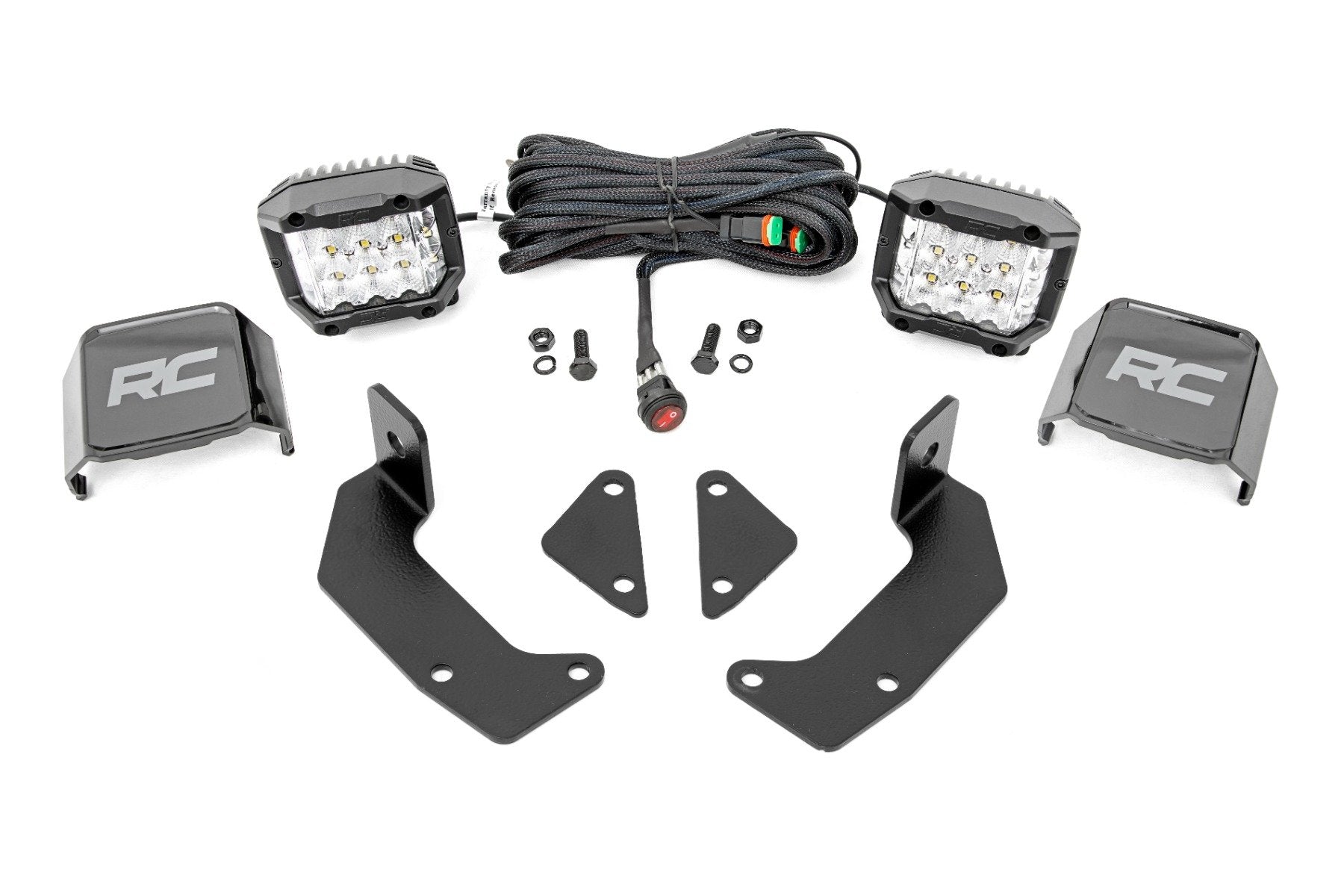 Rough Country LED Light Kit | Cage Mount | 2" Chrome Pair | Wide Angle | CFMOTO UFORCE 1000