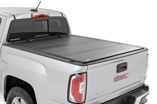 Rough Country Hard Tri-Fold Flip Up Bed Cover | 5' Bed | Chevy/GMC Canyon/Colorado (15-26)