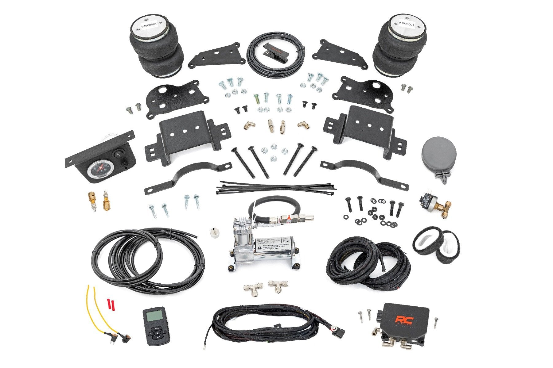 Rough Country Air Spring Kit w/compressor | Wireless Controller | 4 Inch Lift Kit | Ram 2500 (14-26)