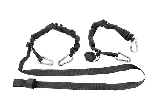 Rough Country Elastic Straps | Carabiner Ends | 1" X 6' | Pair