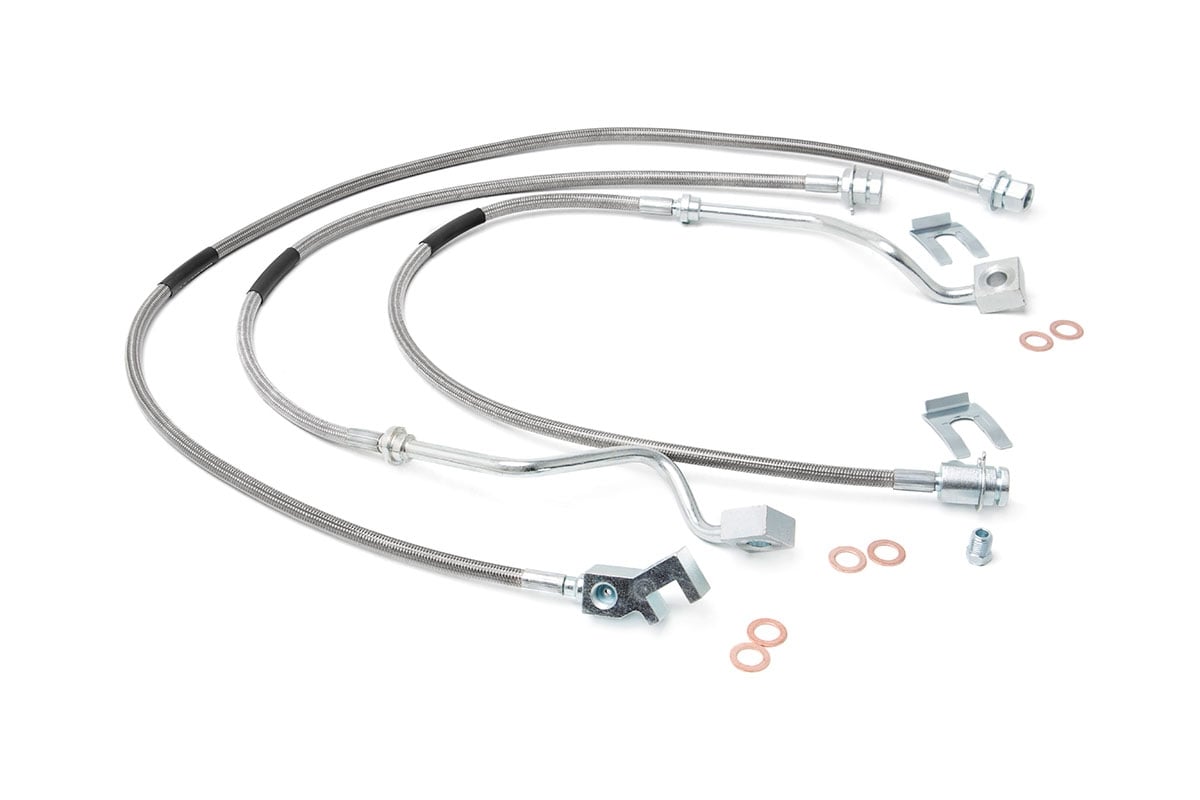 Rough Country Brake Lines | Stainless | FR & RR | 4-6 Inch Lift | Ford F-250/F-350 Super Duty (99-04)