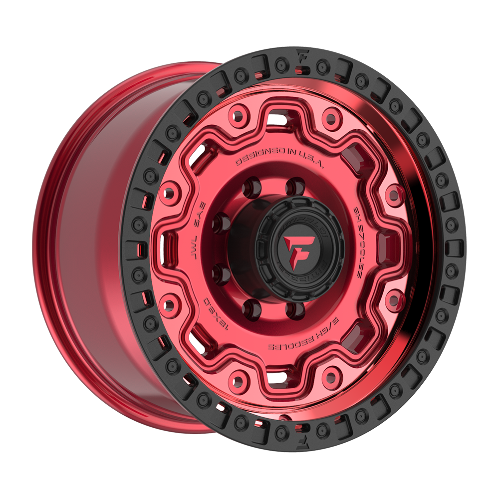 Fittipaldi FT100 Custom Wheel Gloss Red with Machined Face, Red Tint, and Satin Black Lip