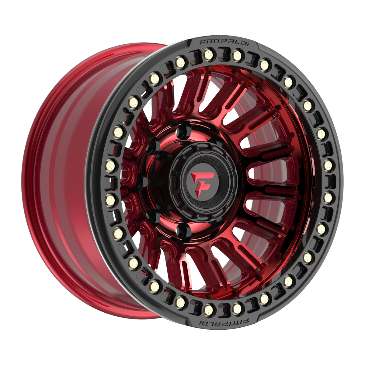 Fittipaldi FB152 Custom Wheel Gloss Red Machined with Red Tint and Gloss Black Ring