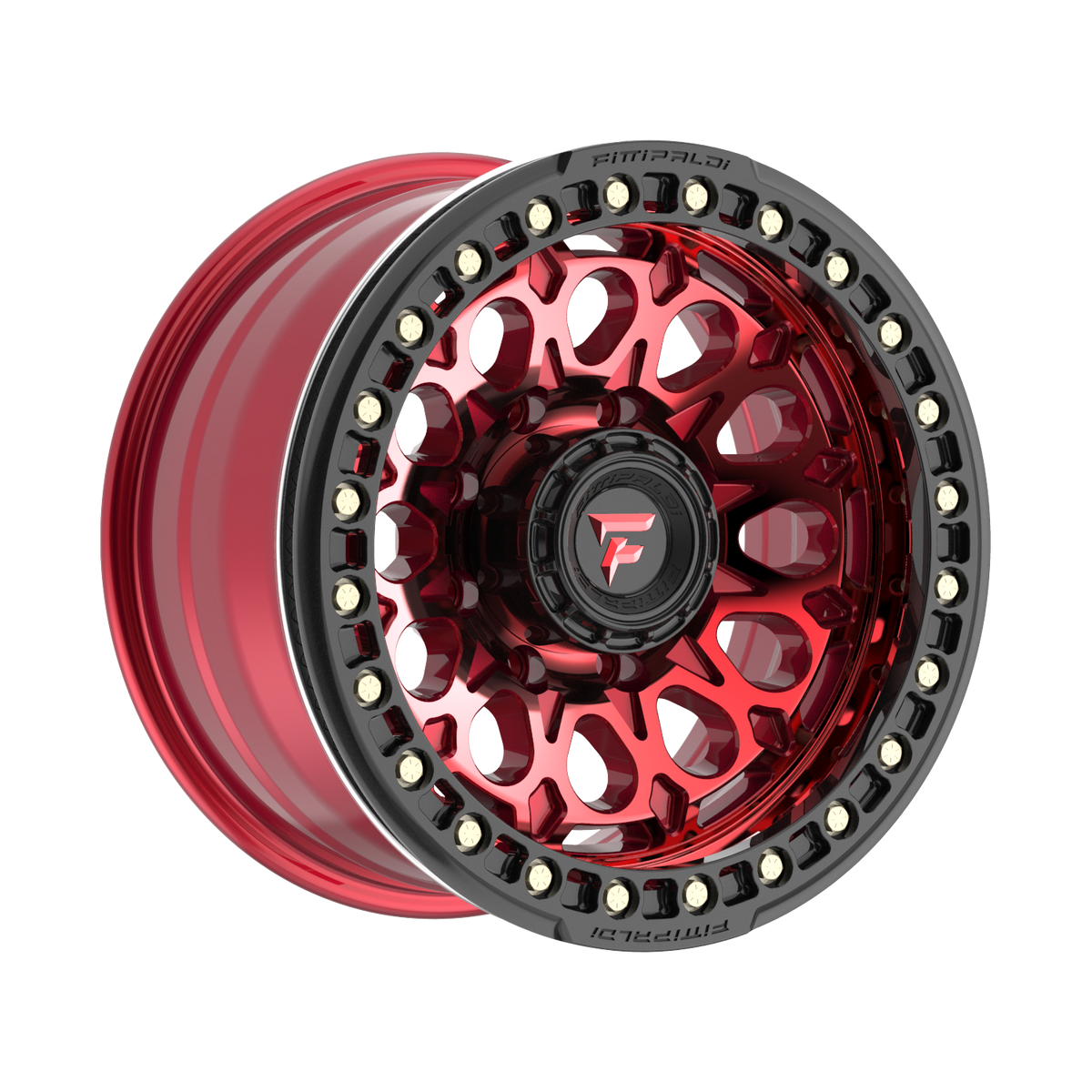 Fittipaldi FB153 Custom Wheel Gloss Red Machined with Red Tint and Gloss Black Ring