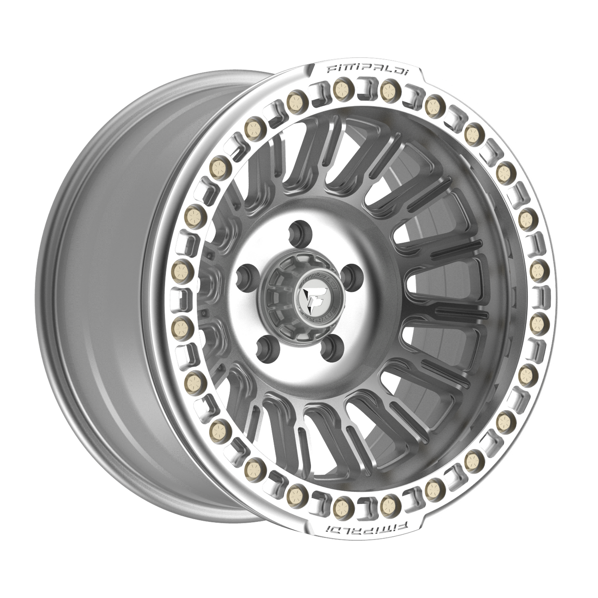 Fittipaldi FB152 Custom Wheel Gloss Silver Machined with Machined Ring