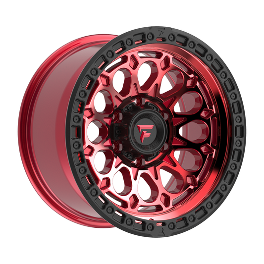 Fittipaldi FT101 Custom Wheel Gloss Red with Machined Face, Red Tint, and Satin Black Lip
