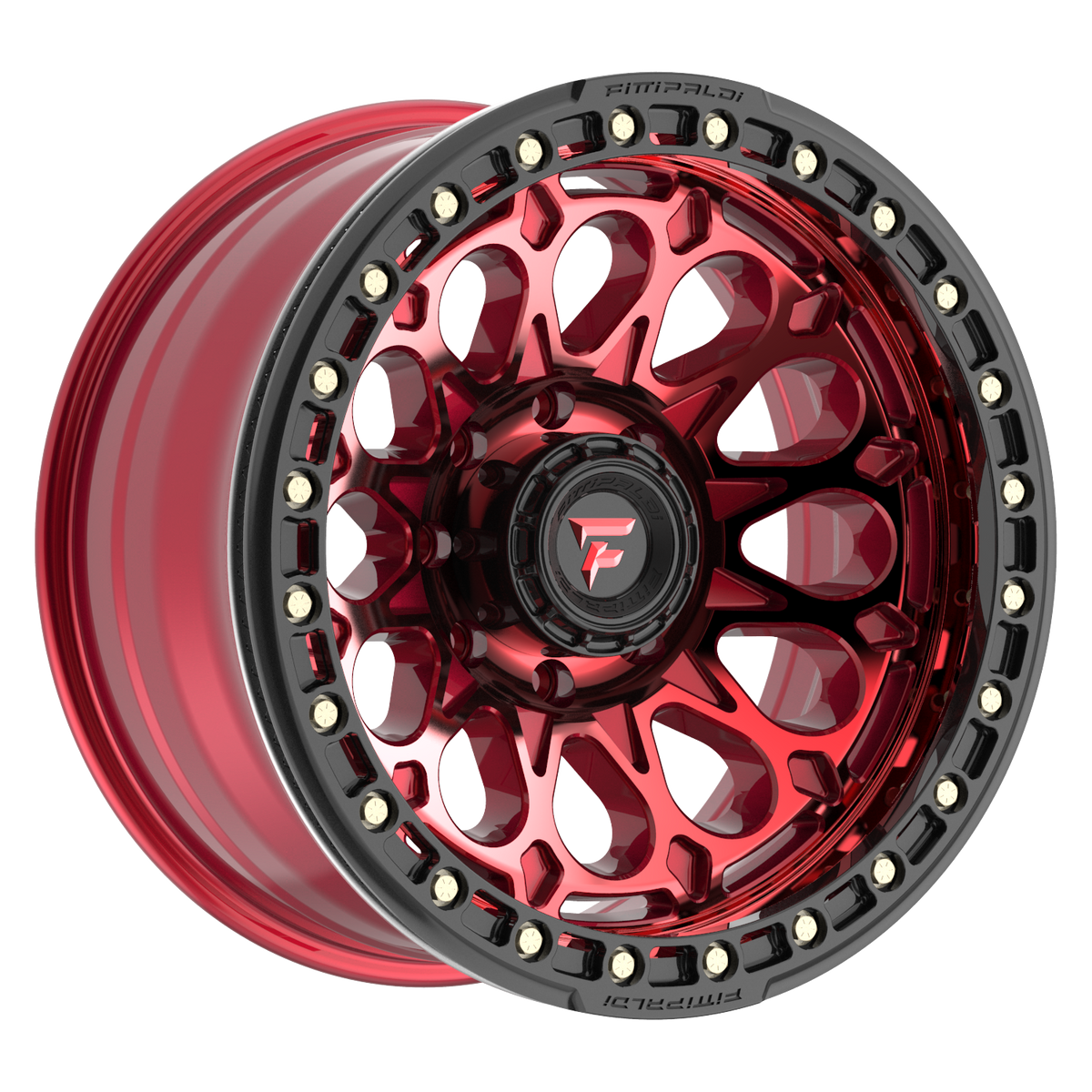 Fittipaldi FB153 Custom Wheel Gloss Red Machined with Red Tint and Gloss Black Ring