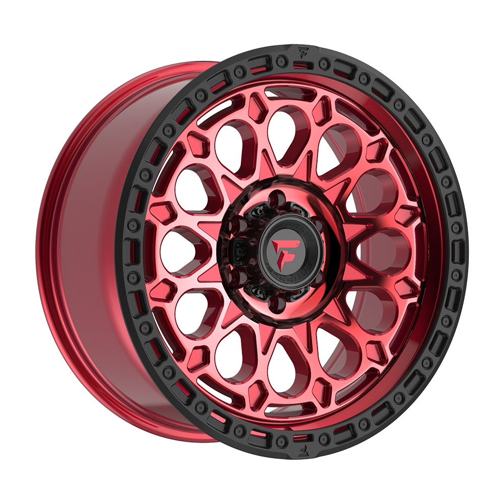 Fittipaldi FT101 Custom Wheel Gloss Red with Machined Face, Red Tint, and Satin Black Lip