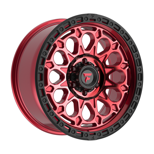 Fittipaldi FT101 Custom Wheel Gloss Red with Machined Face, Red Tint, and Satin Black Lip