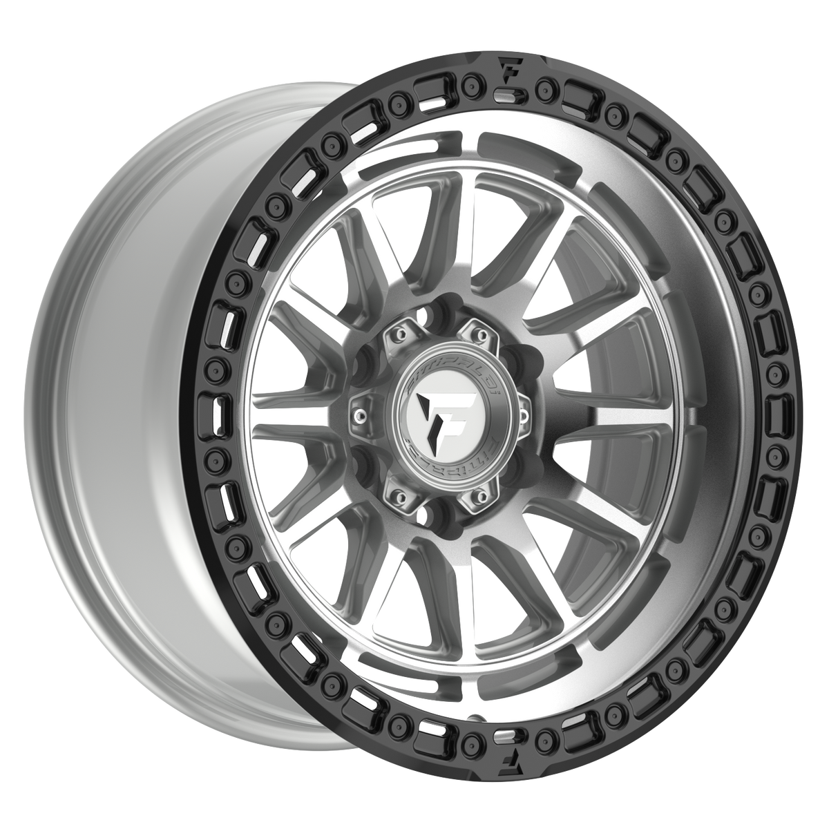 Fittipaldi FT114 Custom Wheel Machined Silver with Satin Black Lip