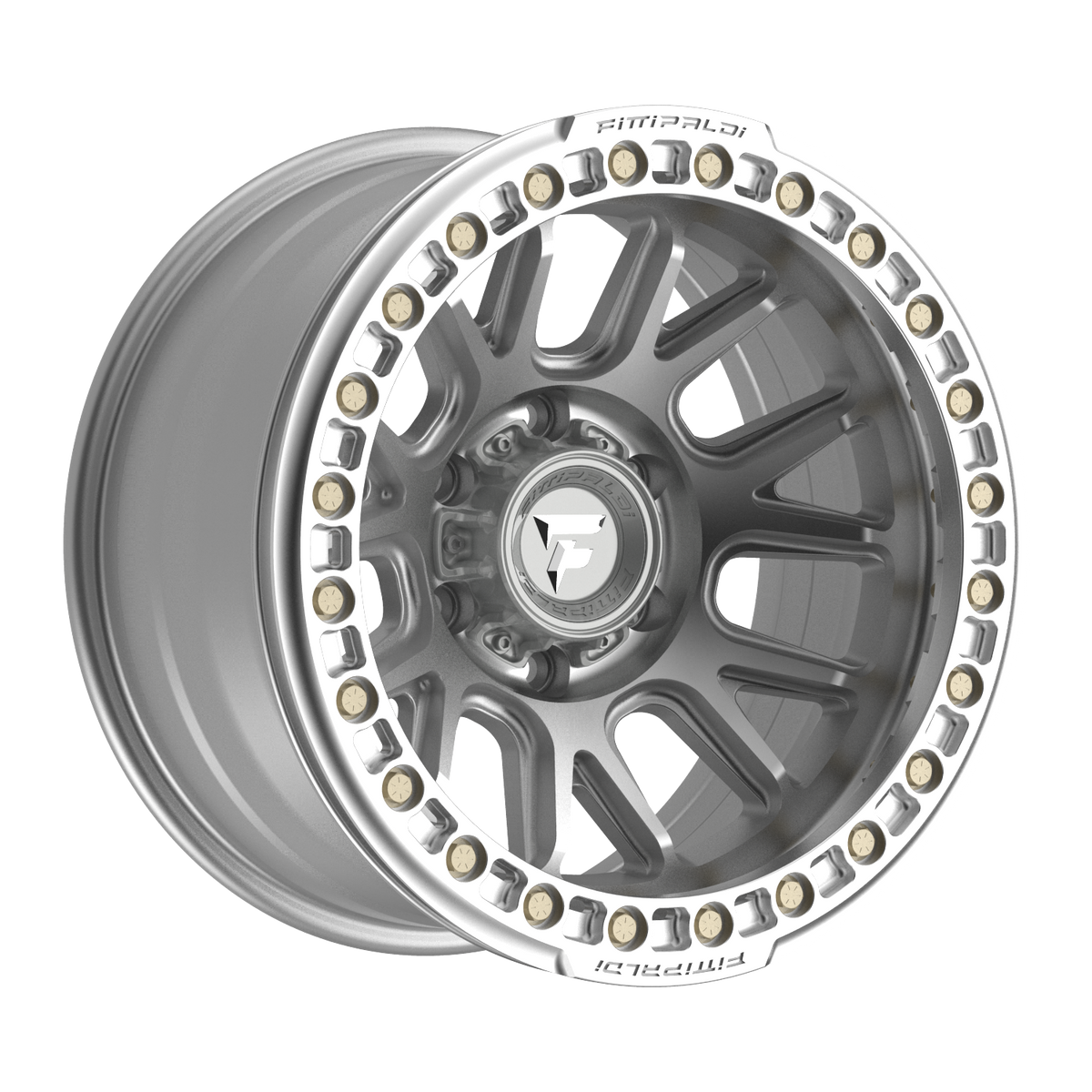 Fittipaldi FB151 Custom Wheel Gloss Silver Machined with Machined Ring