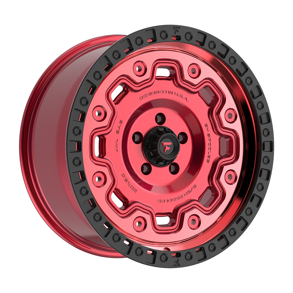 Fittipaldi FT100 Custom Wheel Gloss Red with Machined Face, Red Tint, and Satin Black Lip