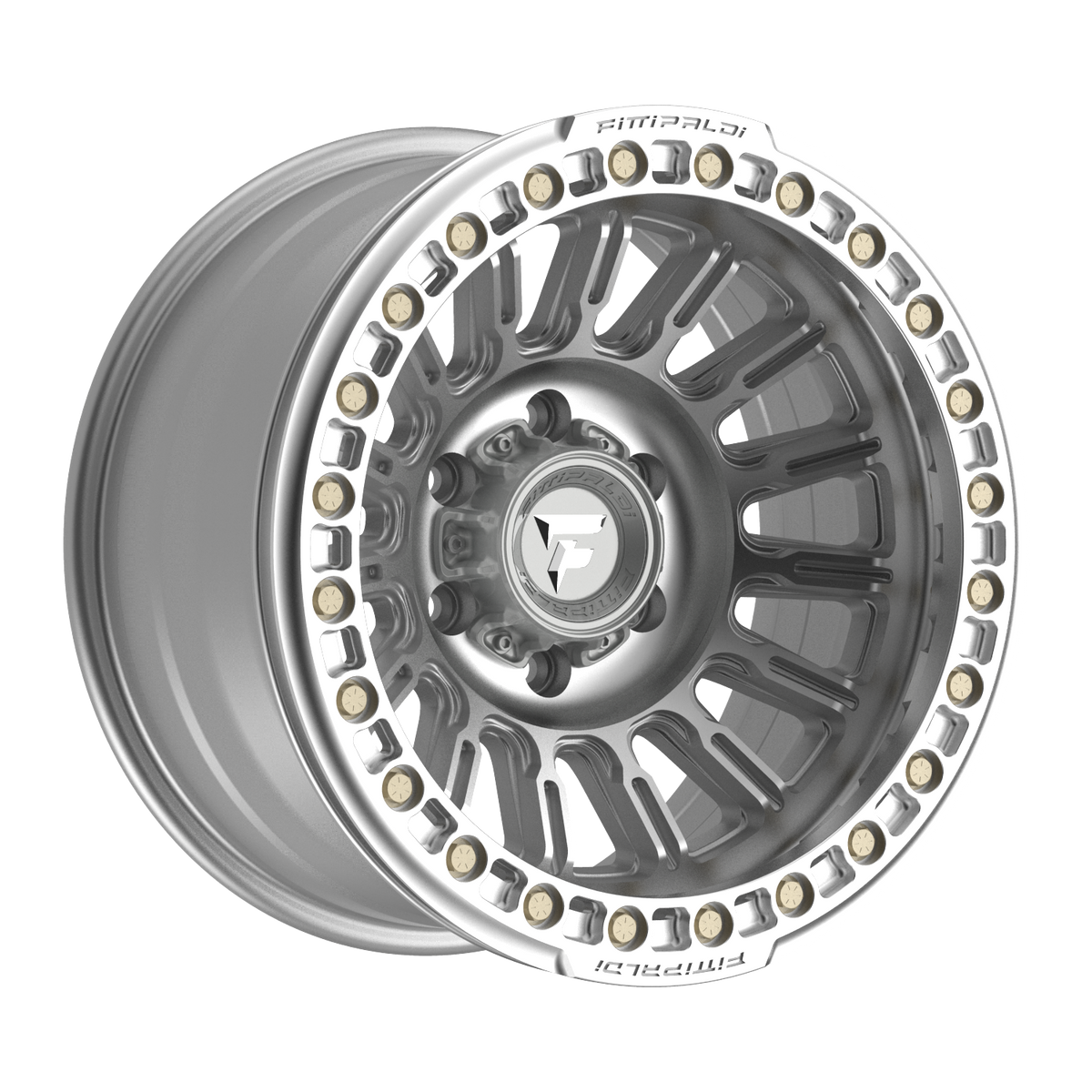 Fittipaldi FB152 Custom Wheel Gloss Silver Machined with Machined Ring