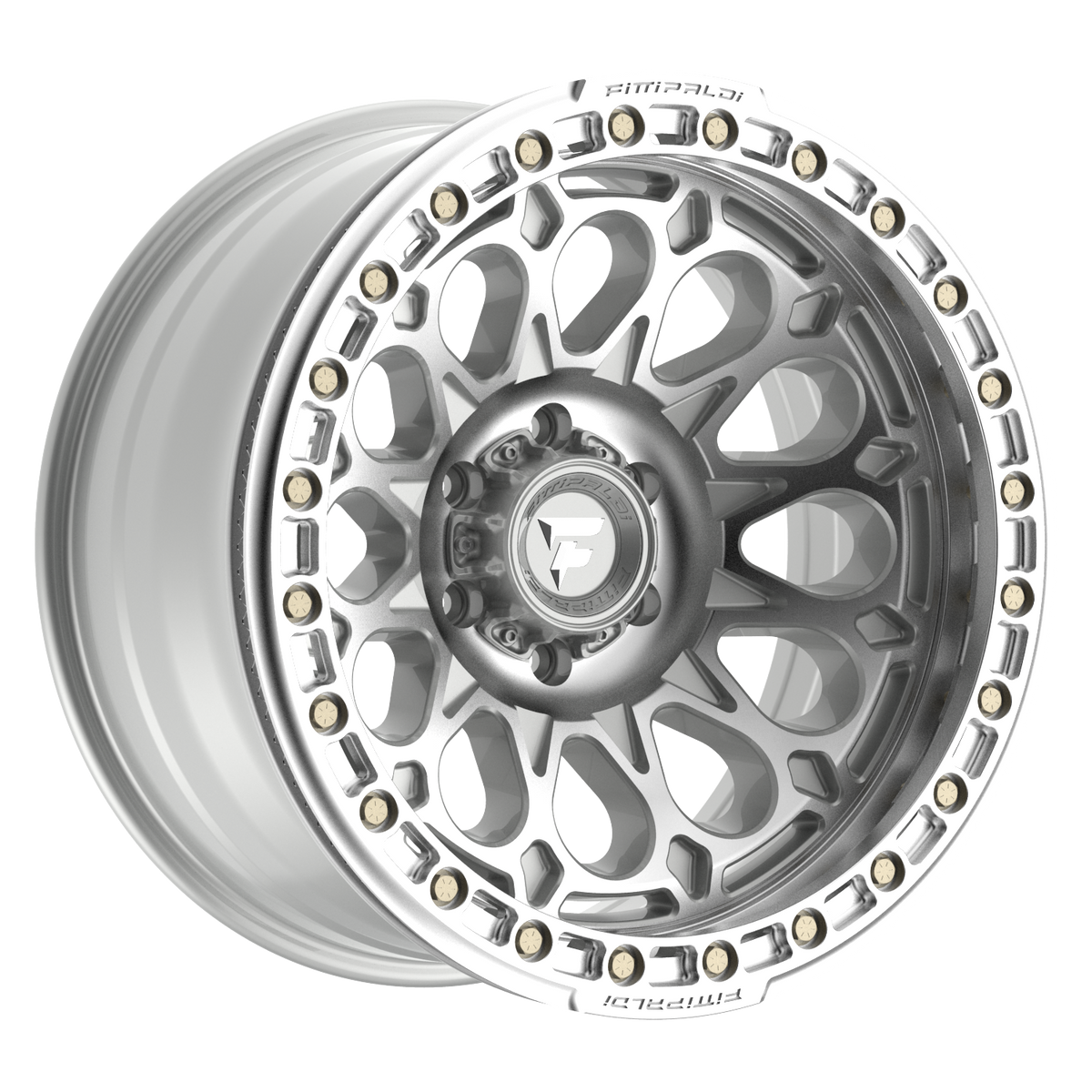 Fittipaldi FB153 Custom Wheel Gloss Silver Machined with Machined Ring