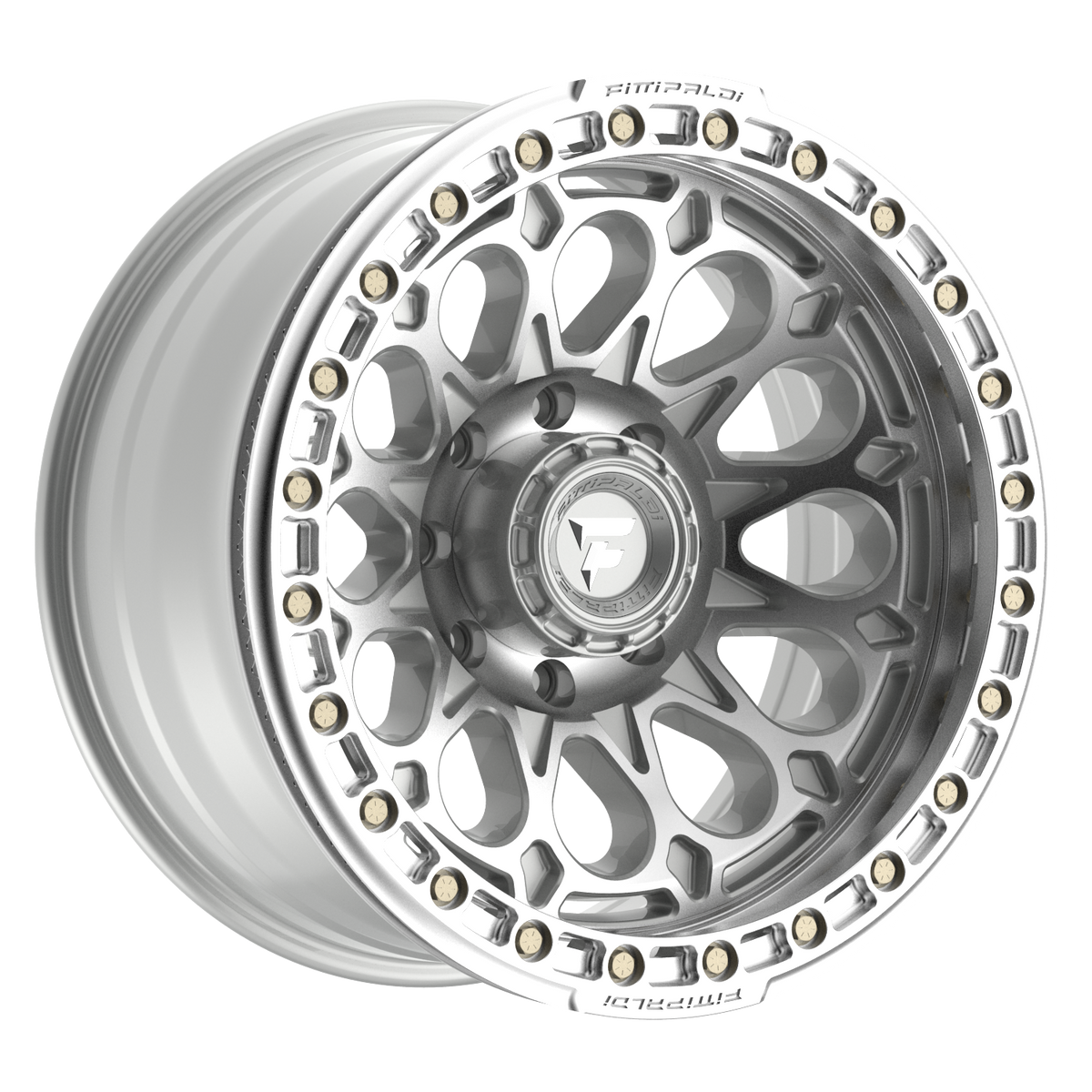 Fittipaldi FB153 Custom Wheel Gloss Silver Machined with Machined Ring