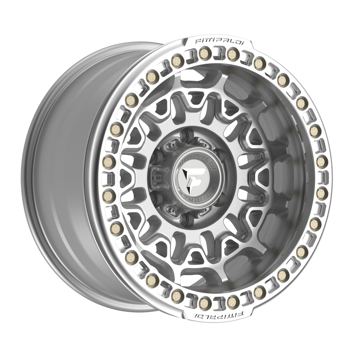 Fittipaldi FB150 Custom Wheel Gloss Silver Machined with Machined Ring