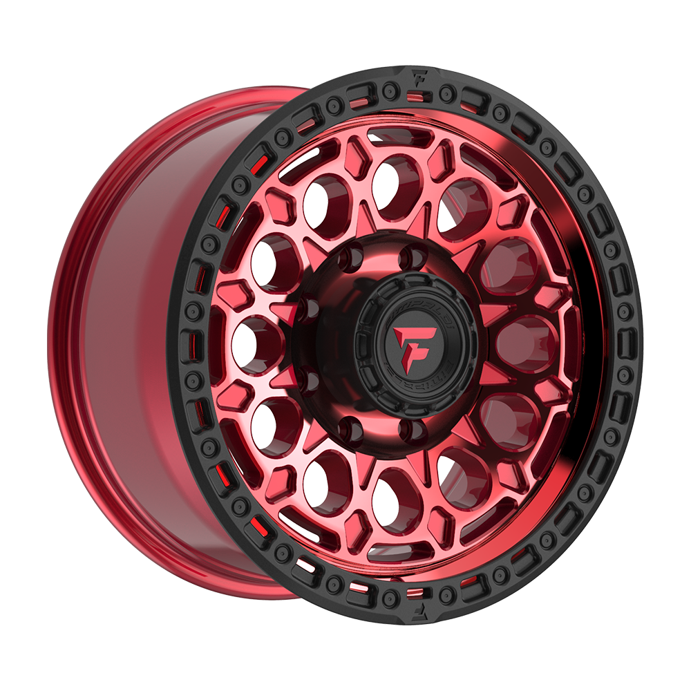 Fittipaldi FT101 Custom Wheel Gloss Red with Machined Face, Red Tint, and Satin Black Lip