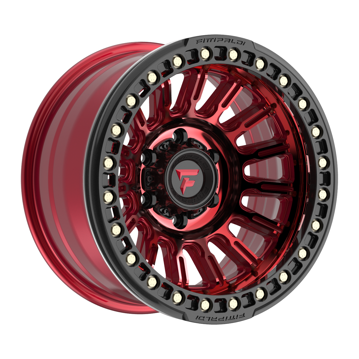 Fittipaldi FB152 Custom Wheel Gloss Red Machined with Red Tint and Gloss Black Ring