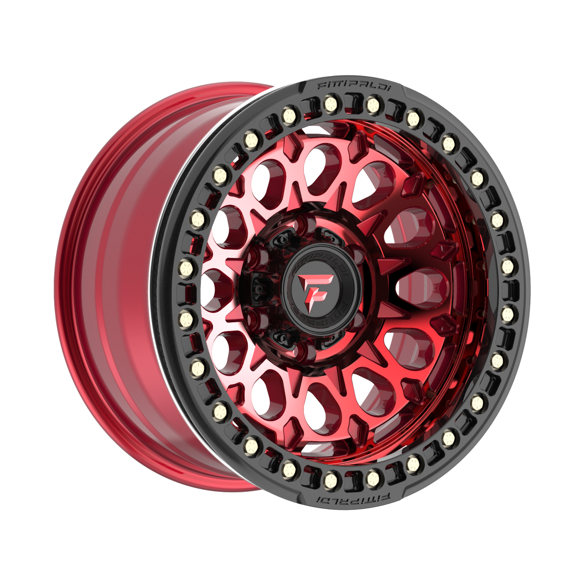 Fittipaldi FB153 Custom Wheel Gloss Red Machined with Red Tint and Gloss Black Ring