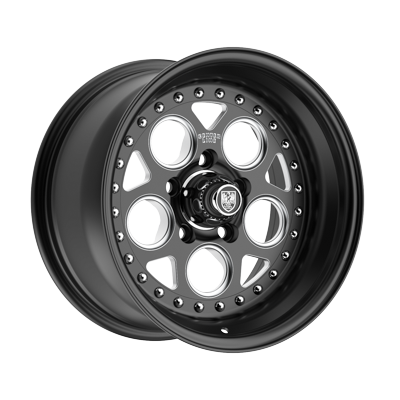 Center Line Rev 2.0 Custom Wheel Satin Black Center with Satin Black Step Lip and Milled Windows