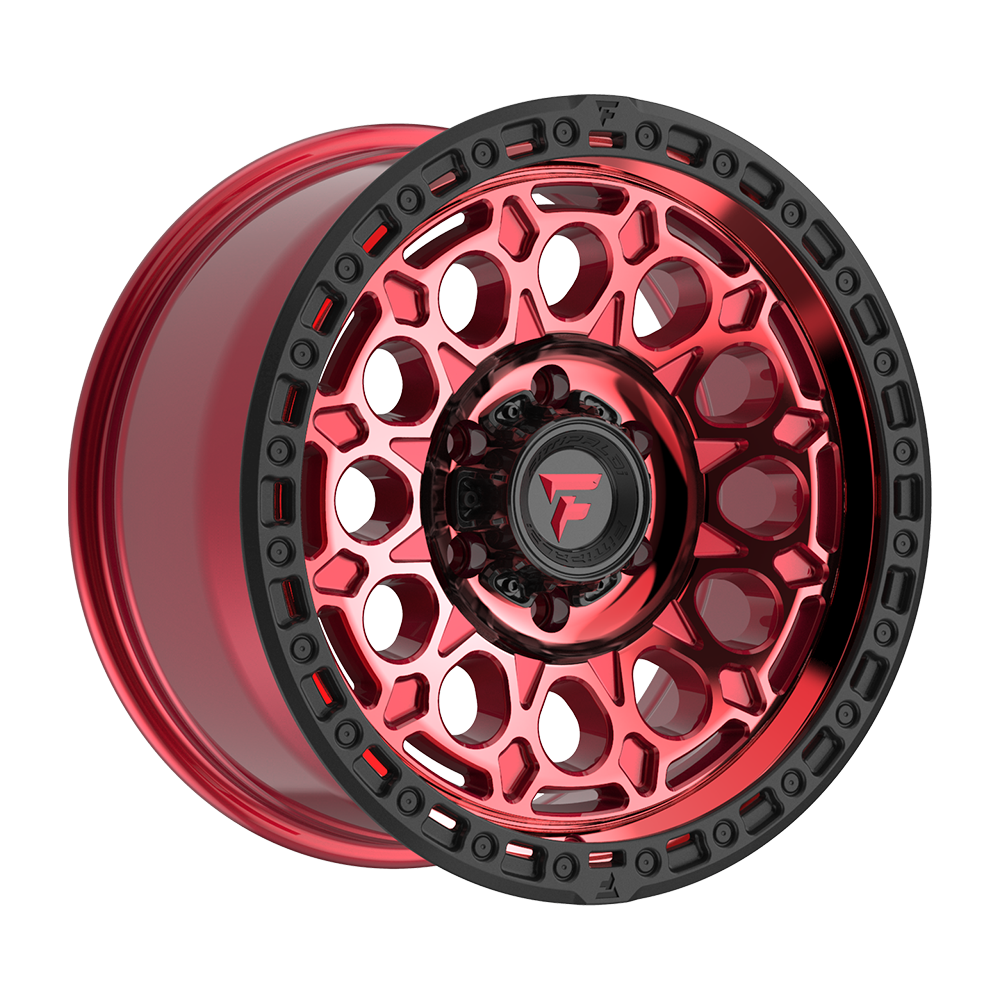 Fittipaldi FT101 Custom Wheel Gloss Red with Machined Face, Red Tint, and Satin Black Lip