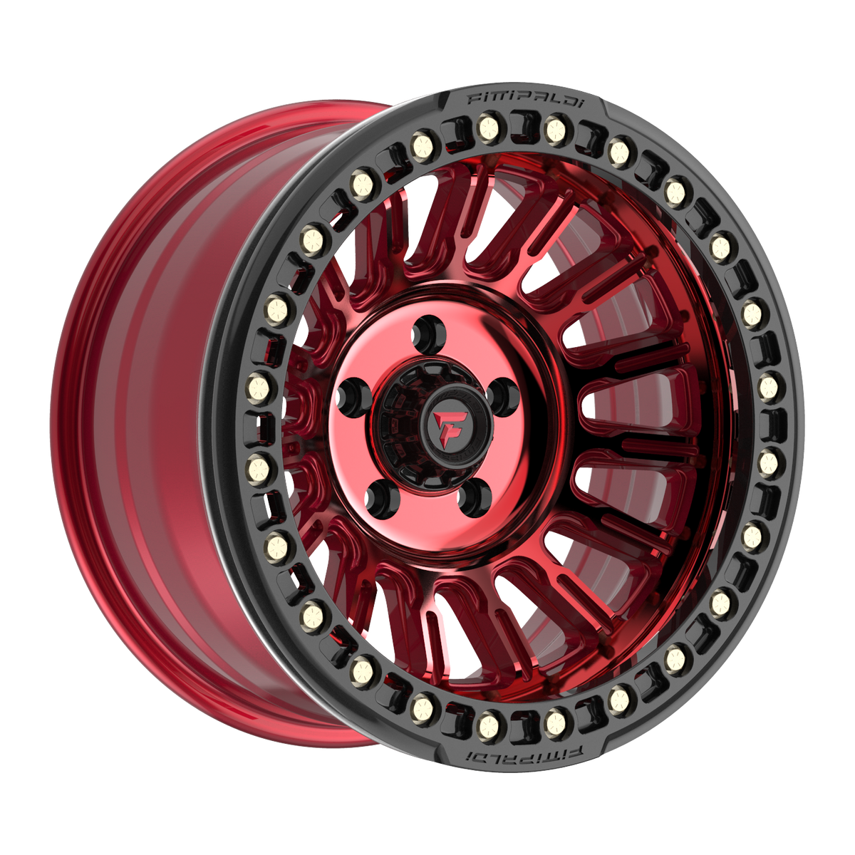 Fittipaldi FB152 Custom Wheel Gloss Red Machined with Red Tint and Gloss Black Ring