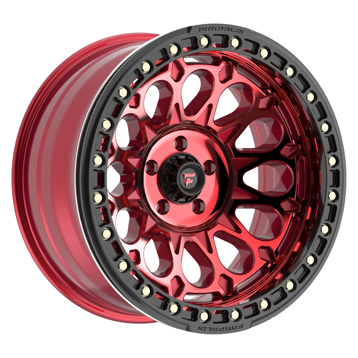 Fittipaldi FB153 Custom Wheel Gloss Red Machined with Red Tint and Gloss Black Ring