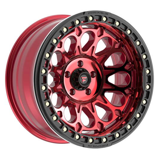 Fittipaldi FB153 Custom Wheel Gloss Red Machined with Red Tint and Gloss Black Ring