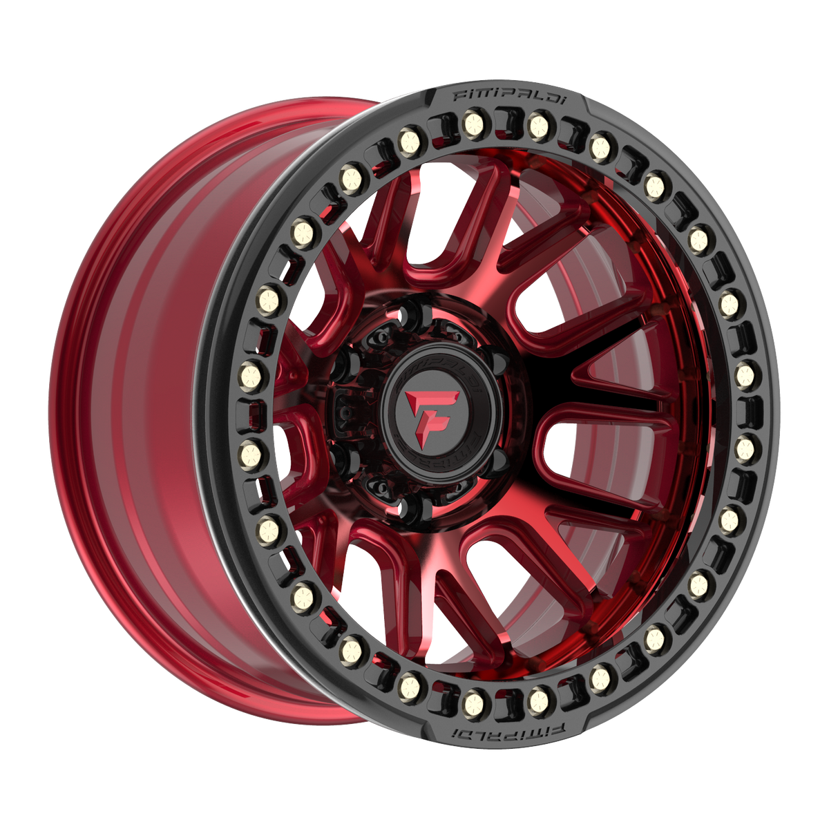 Fittipaldi FB151 Custom Wheel Gloss Red Machined with Red Tint and Gloss Black Ring