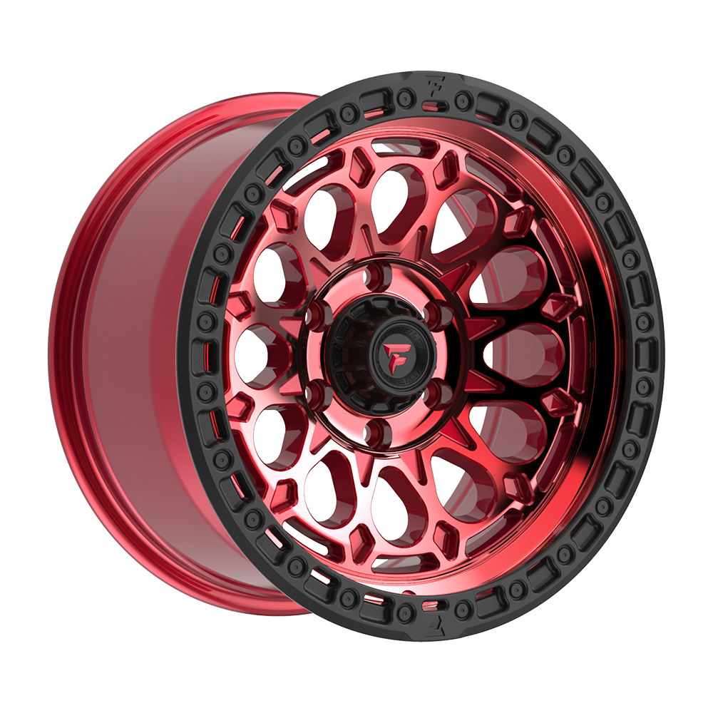 Fittipaldi FT101 Custom Wheel Gloss Red with Machined Face, Red Tint, and Satin Black Lip