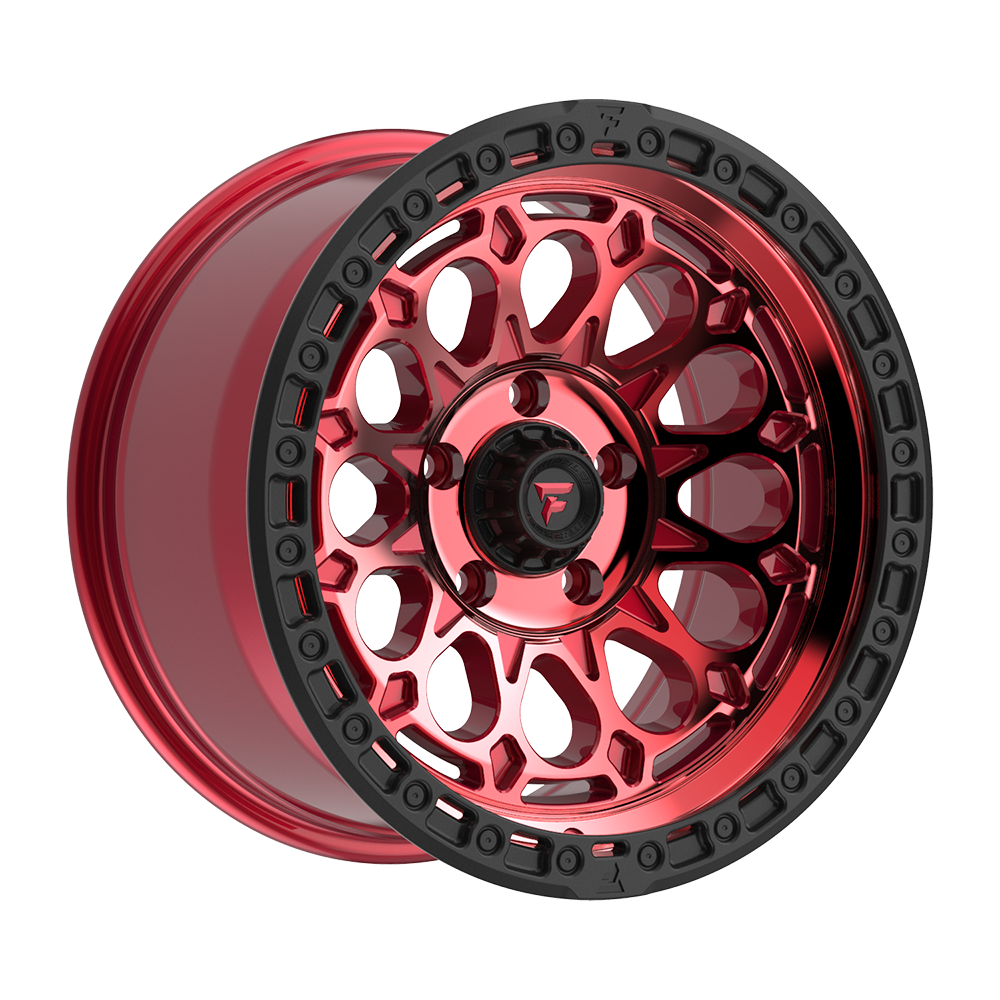 Fittipaldi FT101 Custom Wheel Gloss Red with Machined Face, Red Tint, and Satin Black Lip