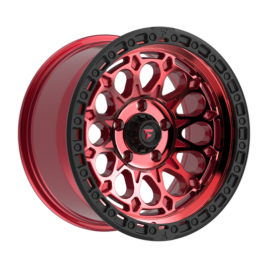 Fittipaldi FT101 Custom Wheel Gloss Red with Machined Face, Red Tint, and Satin Black Lip