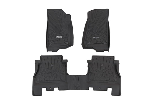Rough Country Flex Fit Floor Mats | FR & RR | 4 Door | Jeep Wrangler Unlimited 4WD (18-26)