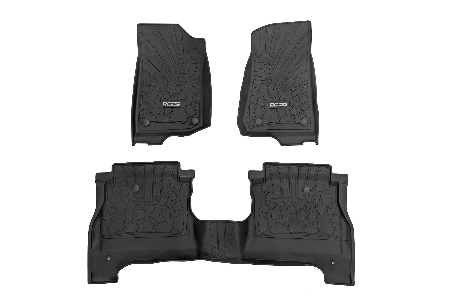 Rough Country Flex-Fit Floor Mats | FR & RR | RR Lockable | Jeep Gladiator JT 4WD (20-25)