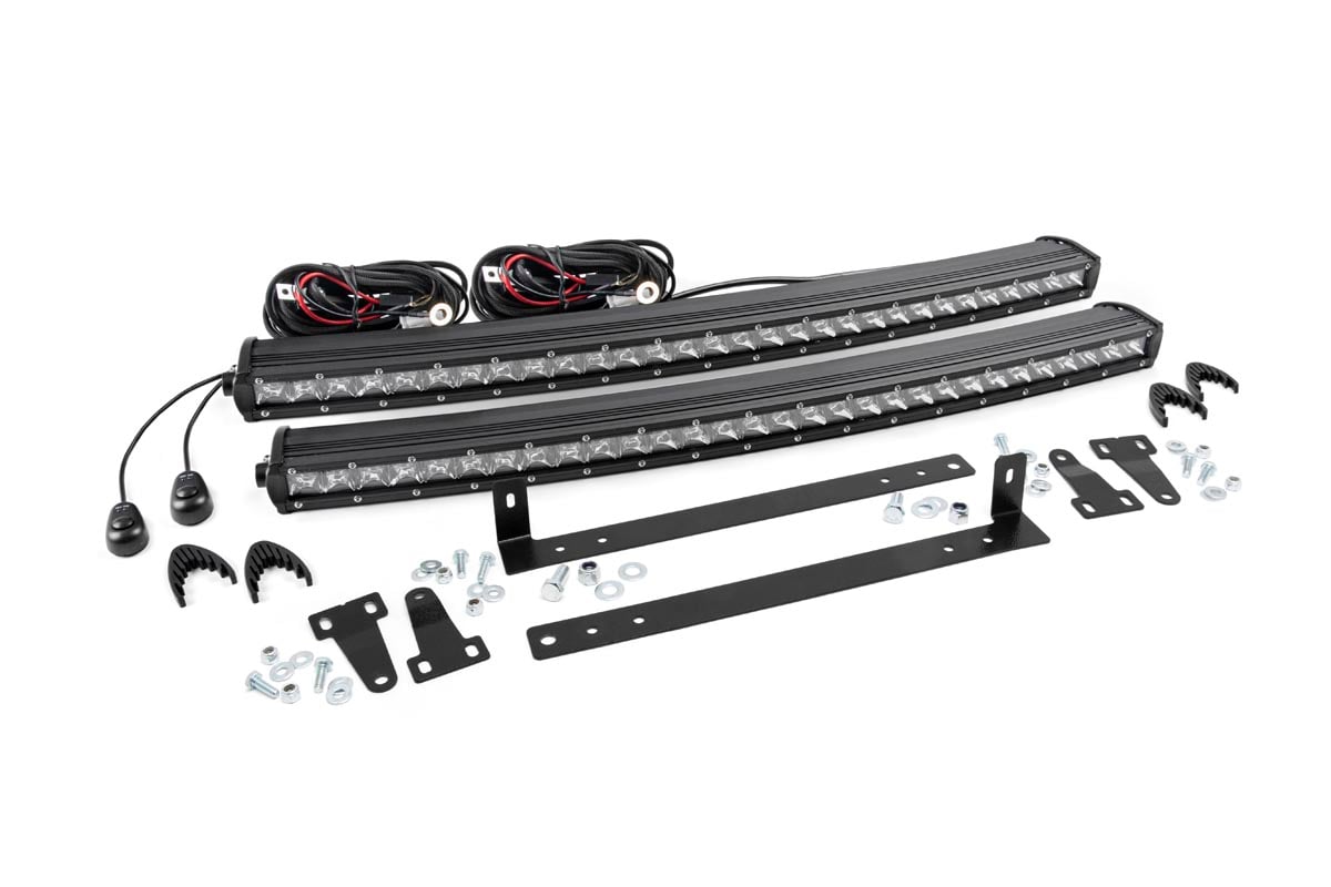 Rough Country LED Light Kit | Grille Mount | Dual 30" Chrome Single Row | Ford F-150 (09-14)