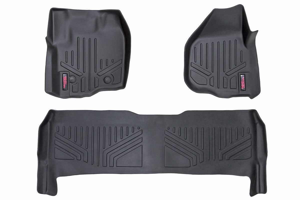 Rough Country Floor Mats | FR & RR | Raised FR Pedal | Ford F-250/F-350 Super Duty (12-16)